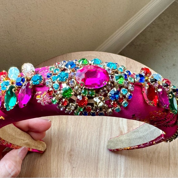 Baroque Style Wide Brimmed Headband Sparkling Rhinestone - Picture 5 of 8